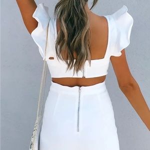 WHITE DENIM JUMPSUIT